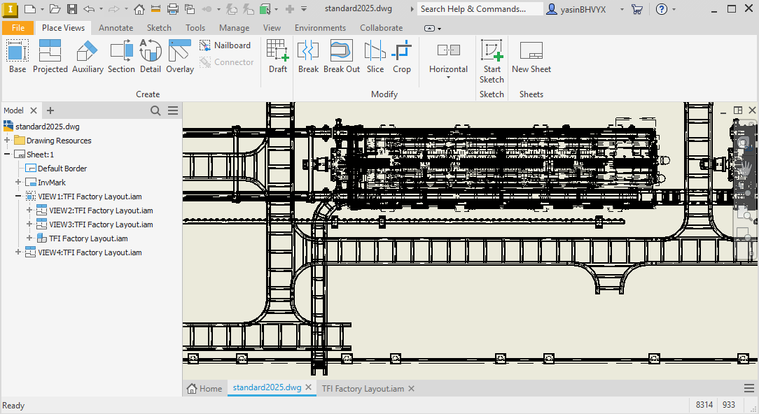 Image of a drawing in inventor
